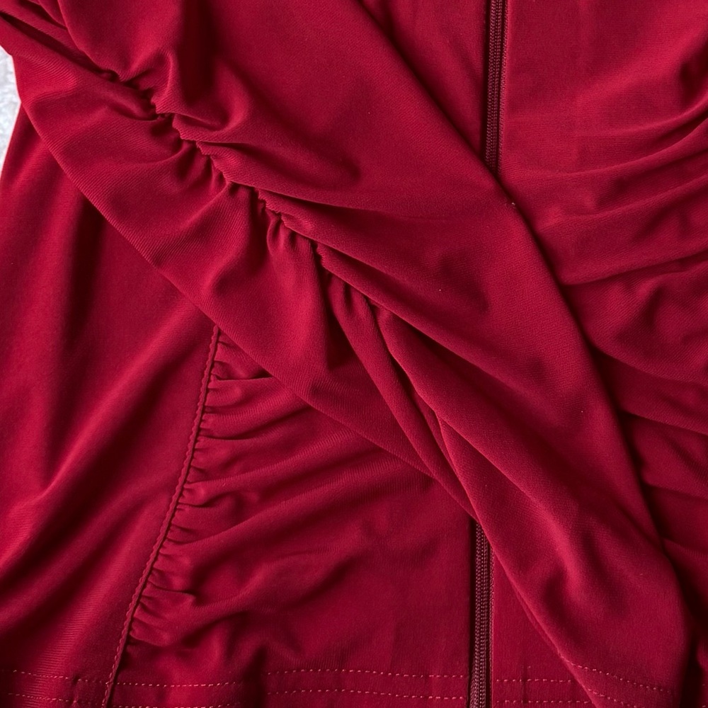 Joseph Ribkoff Vibrant Red Zip-Up Top - Picture 6 of 6